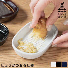 おろし器 すりおろし器 生姜 ワサビ しょうがのおろし器 かもしか道具店 日本製 [薬味 皿 食器 和食器 洗いやすい ヒゲが残る 萬古焼 三重県 山口陶器 白 黒 茶]