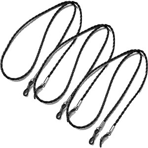 ★ポイント5倍 マラソンセール★メガネ用ストラップ 3本セット メガネチェーン 眼鏡 メガネ ストラップ メンズ レディース 子供 ずれ落ち防止 レザー調 眼鏡ストラップ 合皮 軽量 男女兼用