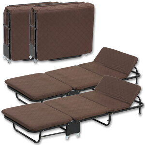 ★ポイント5倍 マラソンセール★折りたたみベッド シングル 2台セット 5段階 リクライニング ソファーベッド 介護用ベッド 簡易ベッド 折り畳み おしゃれ S キャスター付き 組立簡単 コンパ