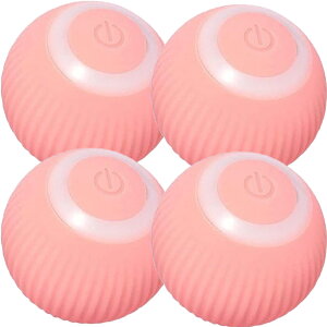 猫おもちゃ 猫じゃらし 電動ボール 電動 ボウル 4個セット 自動走行ボール 光るボール 360度自動回転 LEDライト付き 発光回転ボール USB充電式 お留守番 ストレス解消 運動不足解消 知育玩具