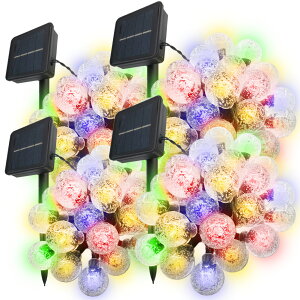 ソーラーLEDイルミネーションライト ソーラーライト イルミネーション 3種類 バブルボール 気泡 30球 電飾 防水 屋外 屋内 ソーラー充電式 8モード切替
