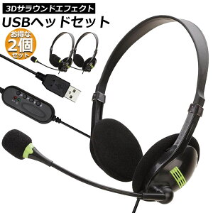 ヘッドセット 2台セット usb ヘッドホン コンピューターヘッドセット PC ヘッドセット マイク付き テレワーク ミュート機能付き 両耳ボイスチャット用ヘッドフォン PC Windows Mac Skype zoom facetime