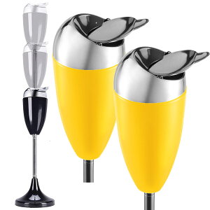 灰皿 スタンド 伸縮 4カラー選べる ブラック レッド イエロー ホワイト 蓋つき セットあります ステンレス 質感 耐久性 金属 アッシュトレイ おしゃれ かっこいい 煙草 タバコ アイコス 屋内