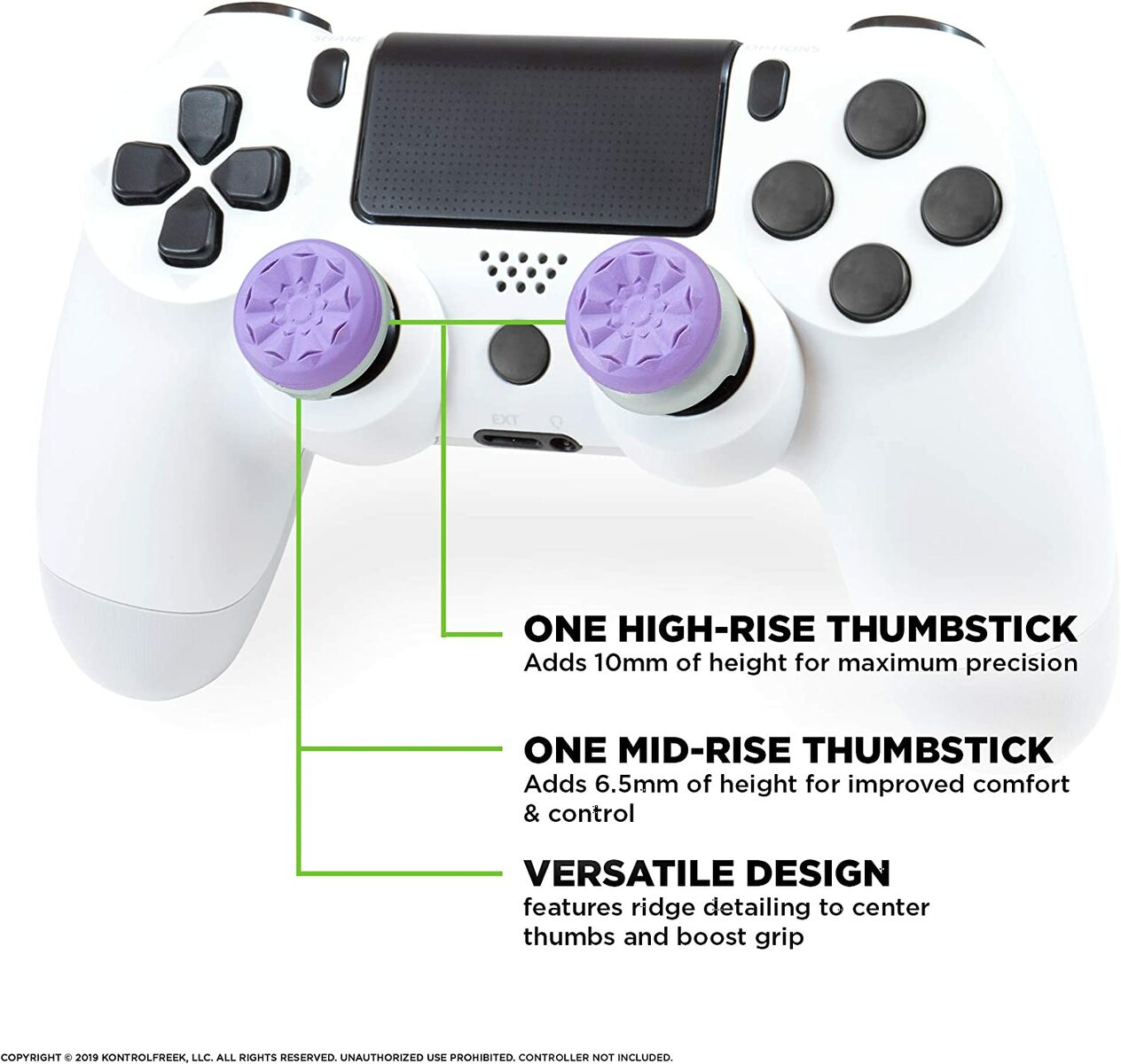 KontrolFreek FPSフリーク Galaxy for (PS5) Performance Mid-Rise Thumbsticks  PlayStation PlayStation [並行輸入品] (PS4) and High-Rise, Purple テレビゲーム 