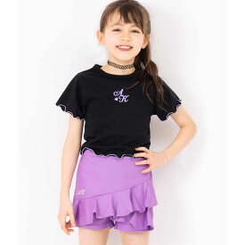 【クーポン対象】ANAP KIDS アナップキッズ チョーカー 付 シンプル メロー トップス キッズ 春夏 トップス Tシャツ ブラック/ホワイト/ラベンダー 110/120/130 子供服