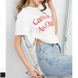 【クーポン対象】【45％OFF】Tシャツ / Latina ラティーナ サイドシャーリングロゴプリントTシャツ レディース 春夏 トップス Tシャツ ブラック/ホワイト onesize