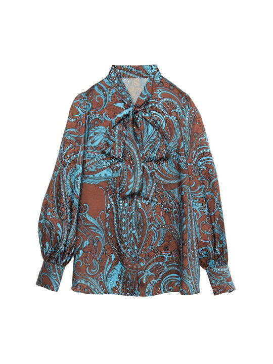 楽天市場】【SALE／60%OFF】ビックペイズリープリントボウタイブラウス