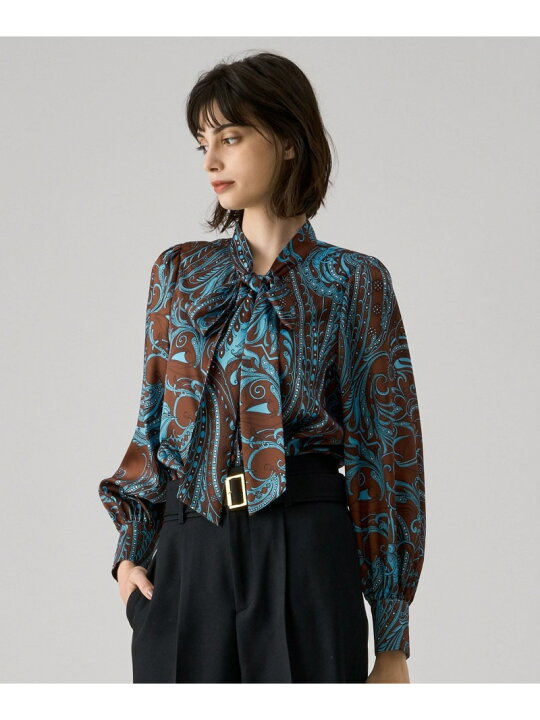 楽天市場】【SALE／30%OFF】ビックペイズリープリントボウタイブラウス 