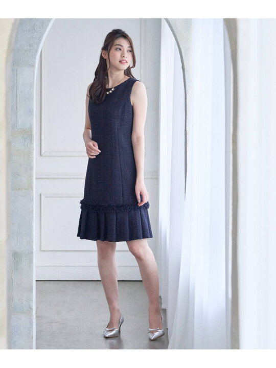 楽天市場】【SALE／70%OFF】リボンヤーンツイードAラインワンピース 