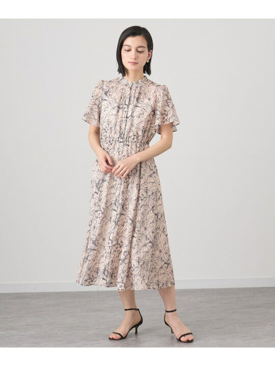 楽天市場】【SALE／40%OFF】ラインフラワープリントギャザーワンピース 