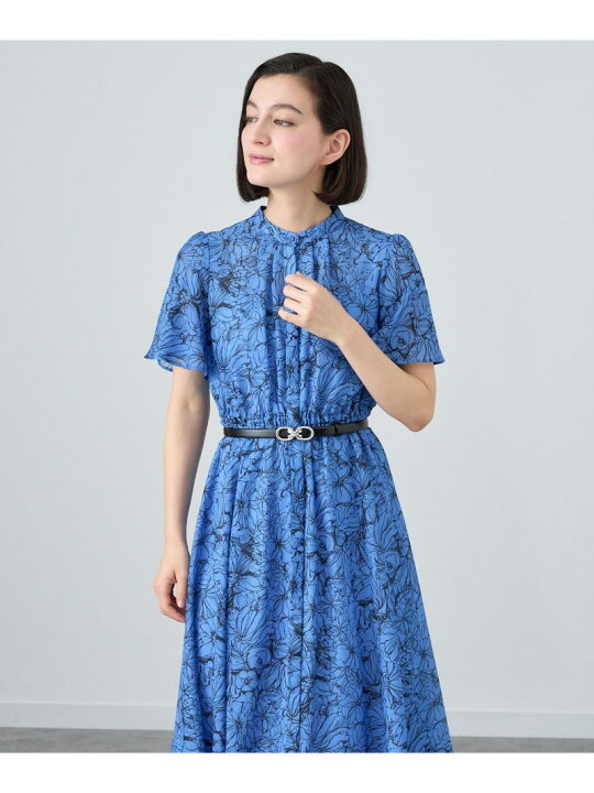 楽天市場】【SALE／40%OFF】ラインフラワープリントギャザーワンピース 