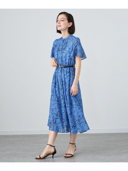 楽天市場】【SALE／40%OFF】ラインフラワープリントギャザーワンピース  