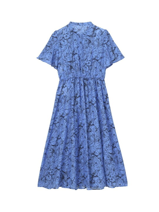 楽天市場】【SALE／40%OFF】ラインフラワープリントギャザーワンピース  