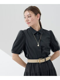 【SALE／30%OFF】チュールレイヤードスリーブブラウス ANAYI アナイ トップス シャツ・ブラウス ブラック ホワイト ブルー【RBA_E】【送料無料】[Rakuten Fashion]