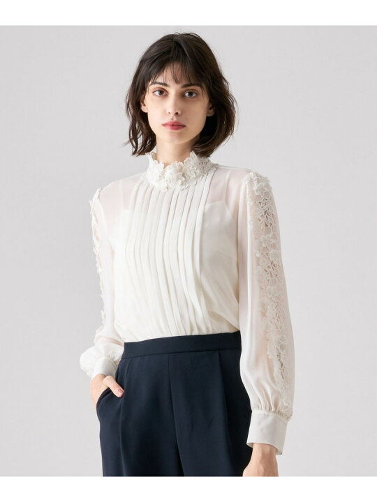 楽天市場】【SALE／60%OFF】シフォンレースパフスリーブブラウス ANAYI 