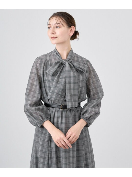 楽天市場】【SALE／40%OFF】チェックウールボイルボウタイ ワンピース 