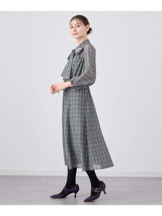楽天市場】【SALE／50%OFF】チェックウールボイルボウタイ ワンピース 