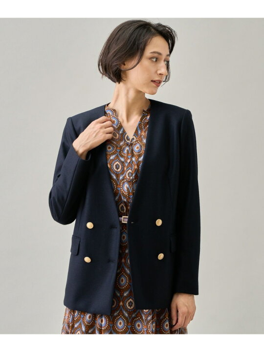楽天市場】【SALE／40%OFF】ツイルジャージVノーカラー ジャケット 