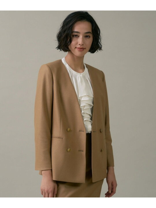 楽天市場】【SALE／40%OFF】ツイルジャージVノーカラー ジャケット  