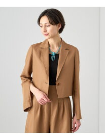 【SALE／50%OFF】【セットアップ対応商品】リネンツイルショート ジャケット ANAYI アナイ ジャケット・アウター テーラードジャケット・ブレザー ブラウン ホワイト ブラック【RBA_E】【送料無料】[Rakuten Fashion]