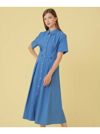 ストレッチブロードタックシャツ ワンピース ANAYI アナイ ワンピース・ドレス シャツワンピース ネイビー ベージュ ブルー【送料無料】[Rakuten Fashion]