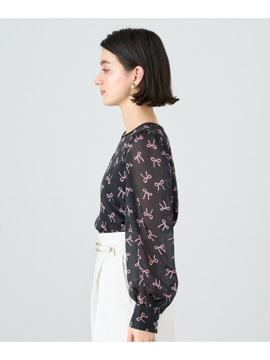 楽天市場】【SALE／40%OFF】リボンプリントタックスリーブ ブラウス 