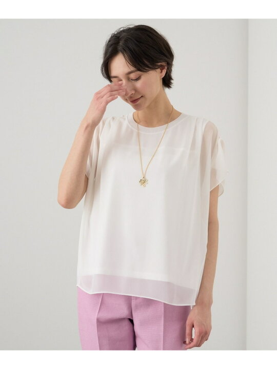 楽天市場】【SALE／40%OFF】シフォンコンビフレンチスリーブ プル 