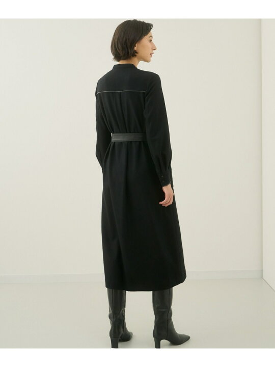 楽天市場】【SALE／30%OFF】ウールジャージーレザーコンビ ワンピース  