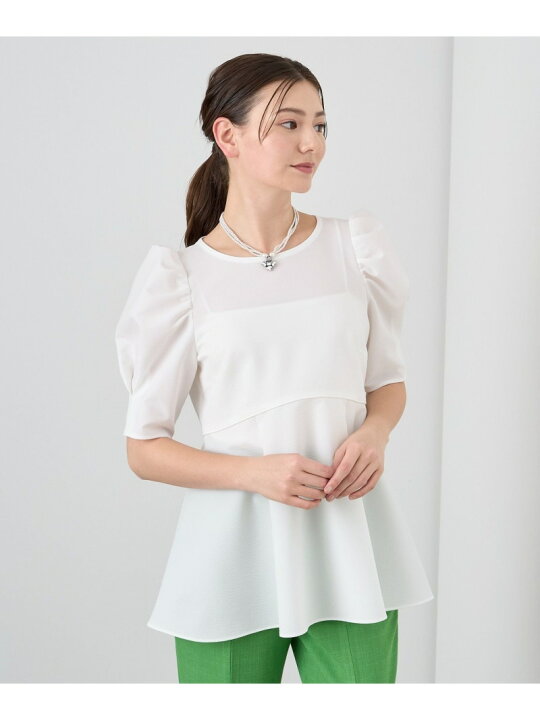 楽天市場】【SALE／50%OFF】サッカーストレッチペプラム ブラウス 