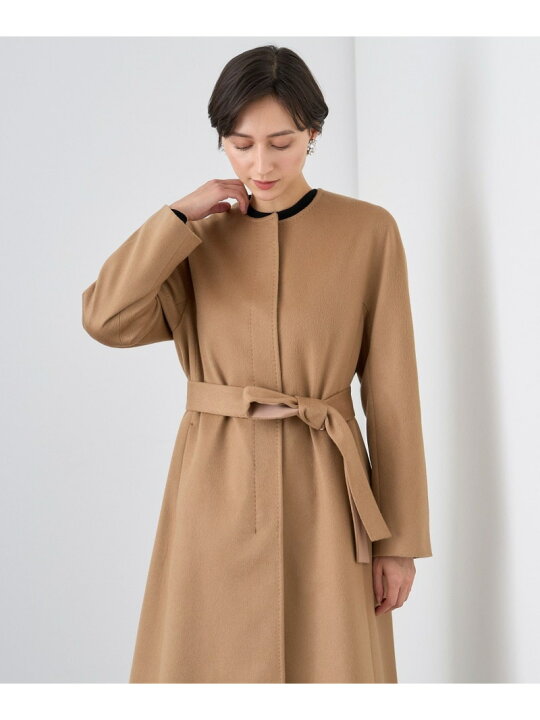 楽天市場】カシミヤノーカラーベルトコート ANAYI アナイ ジャケット 