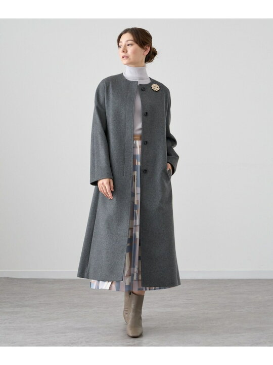 楽天市場】カシミヤノーカラーベルトコート ANAYI アナイ ジャケット  