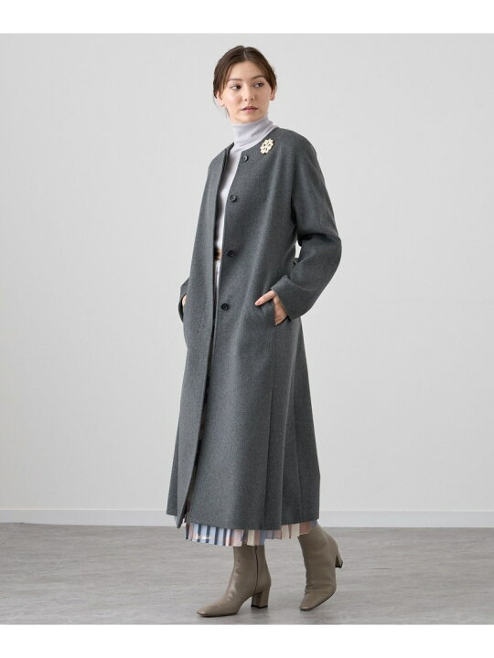 楽天市場】カシミヤノーカラーベルトコート ANAYI アナイ ジャケット 