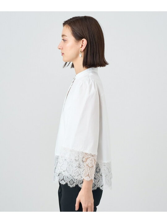 楽天市場】【SALE／30%OFF】コットンツイルレースミックス ブラウス 
