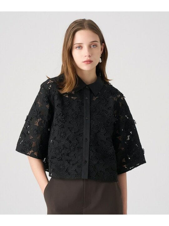 楽天市場】【SALE／40%OFF】レース刺繍クロップドシャツ ANAYI アナイ 