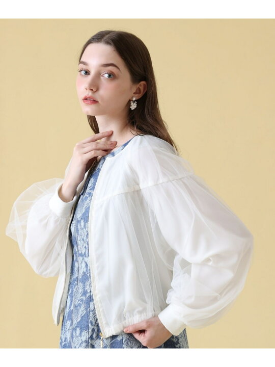 楽天市場】【SALE／50%OFF】チュールヨークギャザーブルゾン ANAYI 