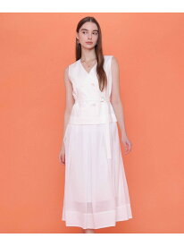 リネンライクシアーコンビ ワンピース ANAYI アナイ ワンピース・ドレス その他のワンピース・ドレス ホワイト ブラック【送料無料】[Rakuten Fashion]