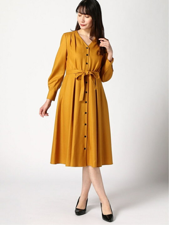 楽天市場】【SALE／60%OFF】ウールジョーゼットVネックワンピース 