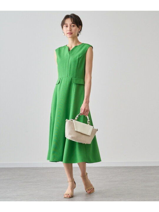 楽天市場】【SALE／40%OFF】リネン調オックスフレア ワンピース ANAYI 