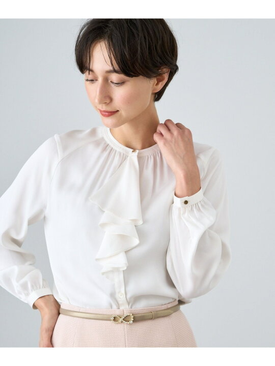 楽天市場】【SALE／50%OFF】サテンステッチフリル ブラウス ANAYI  