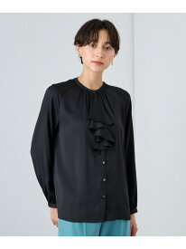 【SALE／30%OFF】サテンステッチフリル ブラウス ANAYI アナイ トップス シャツ・ブラウス ブルー ホワイト パープル ブラック【RBA_E】【送料無料】[Rakuten Fashion]