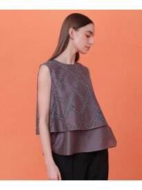 タイル刺繍ノースリーブ ブラウス ANAYI アナイ トップス シャツ・ブラウス ホワイト【送料無料】[Rakuten Fashion]