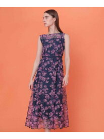 ラーレエンブロイダリーフレア ワンピース ANAYI アナイ ワンピース・ドレス ドレス ネイビー ベージュ【送料無料】[Rakuten Fashion]