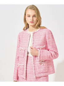 【SALE／30%OFF】【Eternal Line 2025】ミニドットツイードノーカラー ジャケット ANAYI アナイ ジャケット・アウター ノーカラージャケット ブラック ピンク ホワイト【RBA_E】【送料無料】[Rakuten Fashion]