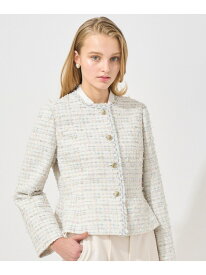 【Eternal Line 2025】ミックスツイードペプラム ジャケット ANAYI アナイ ジャケット・アウター その他のジャケット・アウター ホワイト ネイビー【送料無料】[Rakuten Fashion]