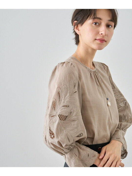 楽天市場】【SALE／40%OFF】ラミーコットンローン袖刺繍ブラウス ANAYI  