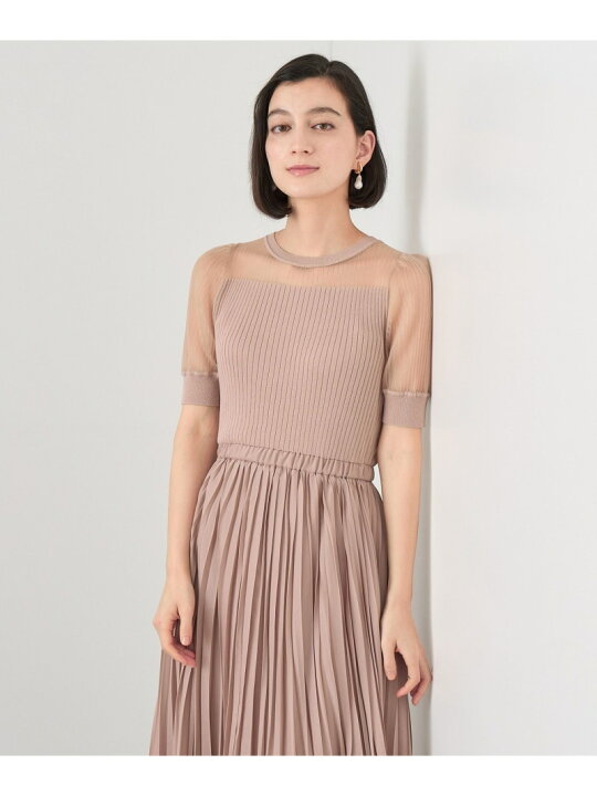 楽天市場】【SALE／40%OFF】シアーリブプリーツドッキングワンピース 