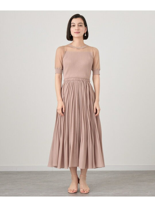 楽天市場】【SALE／40%OFF】シアーリブプリーツドッキングワンピース  