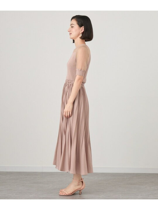 楽天市場】【SALE／40%OFF】シアーリブプリーツドッキングワンピース 