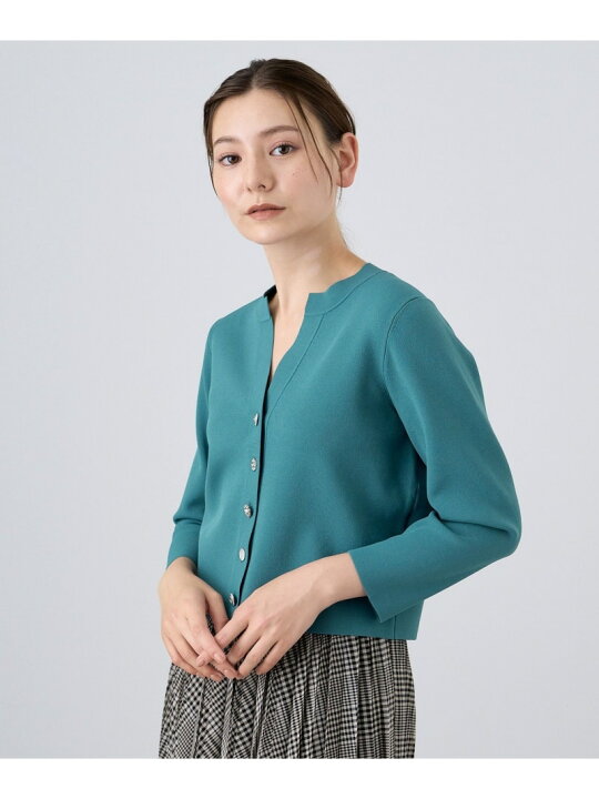 楽天市場】ビジュー釦キーネック カーディガン ANAYI アナイ トップス 