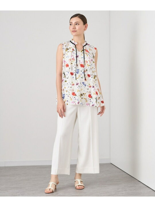 楽天市場】ボタニカルデシンプリントノースリ ブラウス ANAYI アナイ  